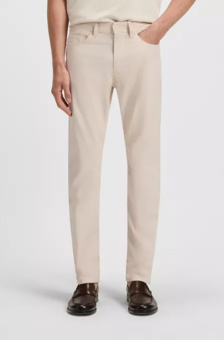 Delaware slim-fit trousers in patterned stretch cotton