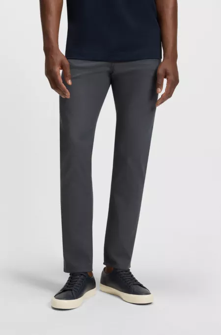 Delaware slim-fit trousers in patterned stretch cotton