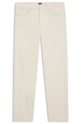 Delaware slim-fit trousers in cotton-blend twill, White
