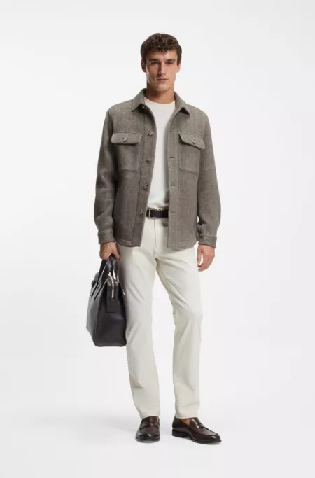 Delaware slim-fit trousers in cotton-blend twill