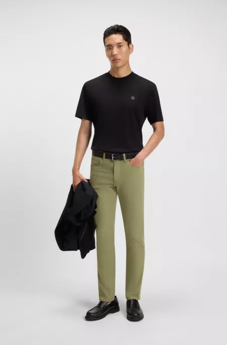 Delaware slim-fit trousers in cotton-blend twill