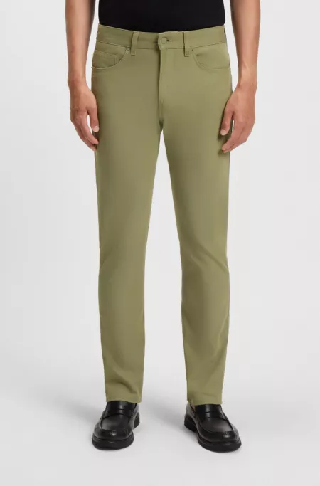 Delaware slim-fit trousers in cotton-blend twill