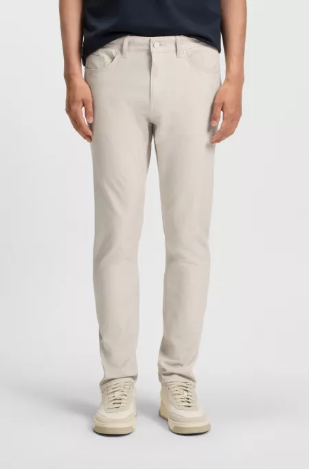 Delaware slim-fit trousers in wrinkle-resistant dobby