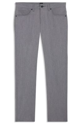 Pantalon Slim Delaware en tissu fa&ccedil;onn&eacute; infroissable, Gris