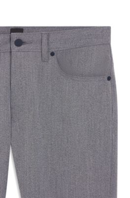 Pantalon Slim Delaware en tissu fa&ccedil;onn&eacute; infroissable, Gris