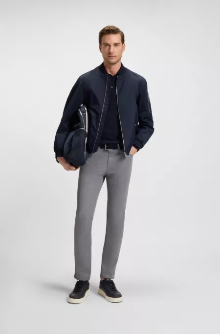 Delaware slim-fit trousers in wrinkle-resistant dobby