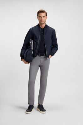 Pantalon Slim Delaware en tissu fa&ccedil;onn&eacute; infroissable, Gris