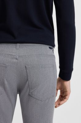 Pantalon Slim Delaware en tissu fa&ccedil;onn&eacute; infroissable, Gris