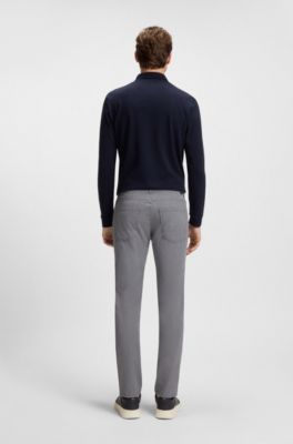 Pantalones slim fit Delaware en tejido dobby resistente a las arrugas, Gris