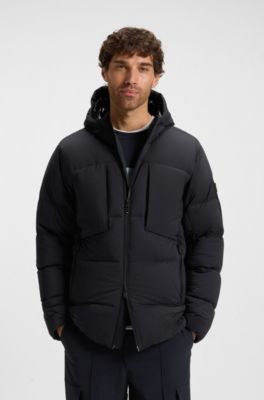Parka repelente al agua con relleno de plum&oacute;n, Azul oscuro