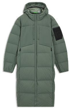 Doudoune longue en tissu stretch déperlant