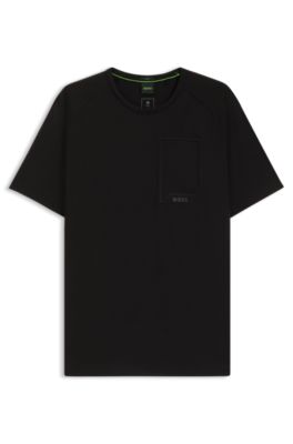 Stretch-cotton T-shirt with moisture-wicking comfort, Black