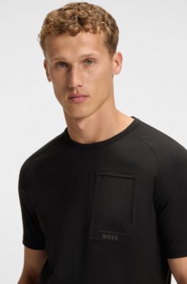 T-shirt en coton stretch confortable avec gestion de l&rsquo;humidit&eacute;, Noir