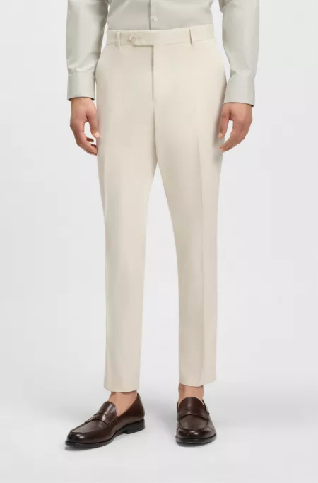 Machine-washable tapered-fit trousers in stretch fabric