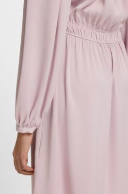 Vestido mini de sat&eacute;n arrugado con detalles fruncidos, Luz p&uacute;rpura