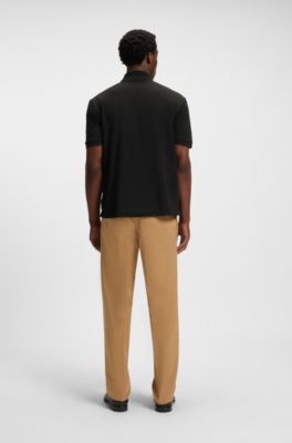 Polo de piqu&eacute; de algod&oacute;n con monograma Double&nbsp;B, Negro