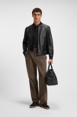 Mercerised-cotton polo shirt with Double B monogram, Black