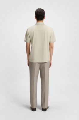 Polo en piqu&eacute; de coton &agrave; monogramme Double&nbsp;B, Beige clair