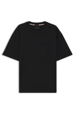 Mercerised-cotton T-shirt with Double B monogram, Black