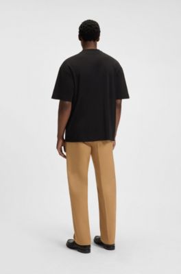Mercerised-cotton T-shirt with Double B monogram, Black