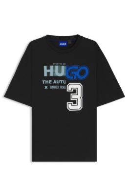 Logo-artwork T-shirt in cotton jersey, Black