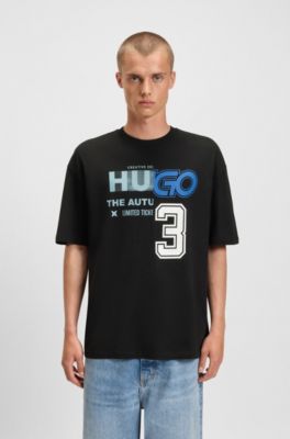 Logo-artwork T-shirt in cotton jersey, Black