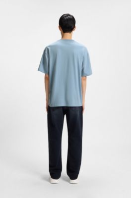 Logo-artwork T-shirt in cotton jersey, Light Blue