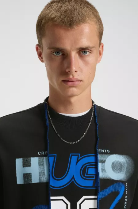 Layered-effect sweatshirt in cotton terry