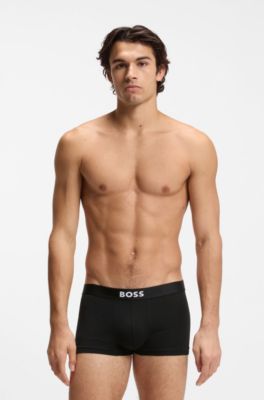 Three-pack of stretch-cotton trunks, Black