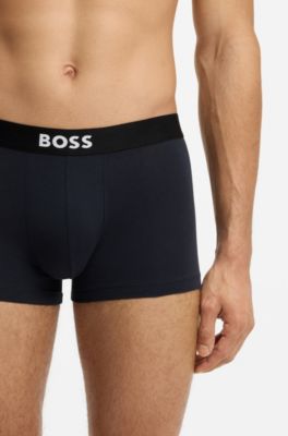 Lot de trois boxers courts en coton stretch avec taille logo, Assorted-Pre-Pack