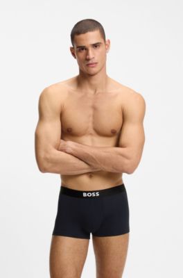 Lot de trois boxers courts en coton stretch avec taille logo, Assorted-Pre-Pack