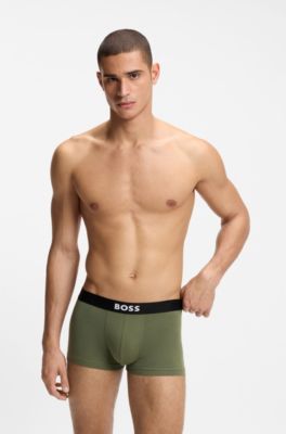 Lot de trois boxers courts en coton stretch avec taille logo, Assorted-Pre-Pack