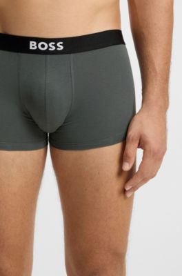 Paquete de tres calzoncillos de algod&oacute;n el&aacute;stico con logo en la cintura, Fantas&iacute;a