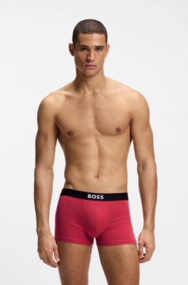 Lot de trois boxers courts en coton stretch, Fantaisie
