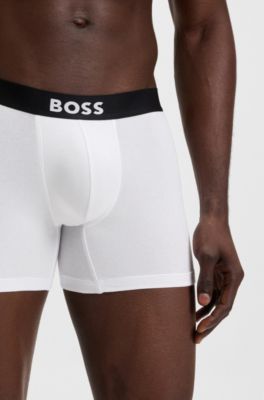 Three-pack of boxer briefs in stretch cotton, White