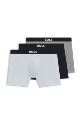 BOSS ONE paquete de tres calzoncillos b&oacute;xer en algod&oacute;n el&aacute;stico, Assorted-Pre-Pack