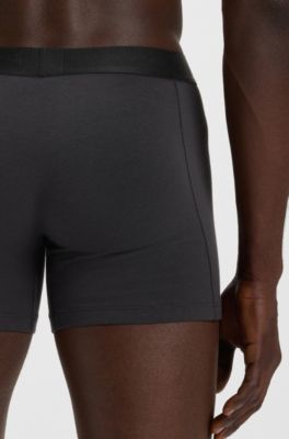 Lot de trois boxers longs en coton stretch, Fantaisie
