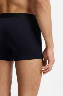 Lot de trois boxers longs en coton stretch, Fantaisie