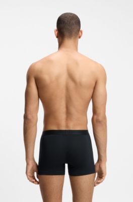 Lot de trois boxers longs en coton stretch, Fantaisie