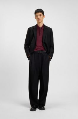 Polo slim fit de algod&oacute;n mercerizado, Rojo oscuro