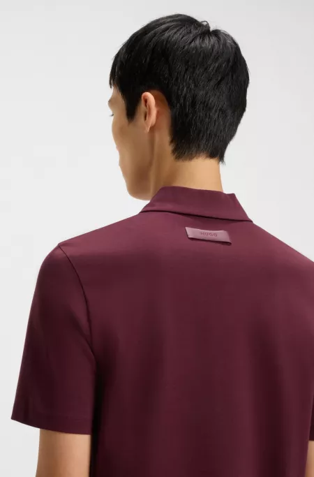Mercerised-cotton slim-fit polo shirt with four-button placket