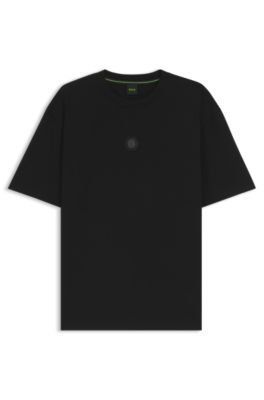 Camiseta de punto de algod&oacute;n con monograma Double&nbsp;B, Negro