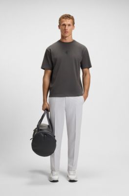 Cotton-jersey T-shirt with Double B monogram, Dark Grey