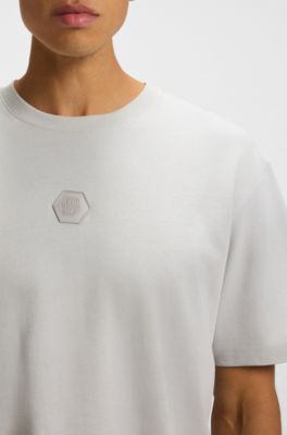 Camiseta de punto de algod&oacute;n con monograma Double&nbsp;B, Gris claro