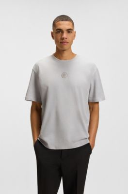 Camiseta de punto de algod&oacute;n con monograma Double&nbsp;B, Gris claro