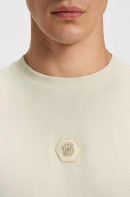 Cotton-jersey T-shirt with Double B monogram, White