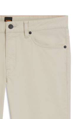 Pantalon Slim Delaware en moleskine de coton stretch, Beige clair
