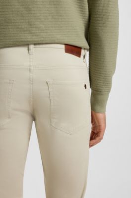 Pantalones Delaware slim fit en molesqu&iacute;n de algod&oacute;n el&aacute;stico, Beige claro