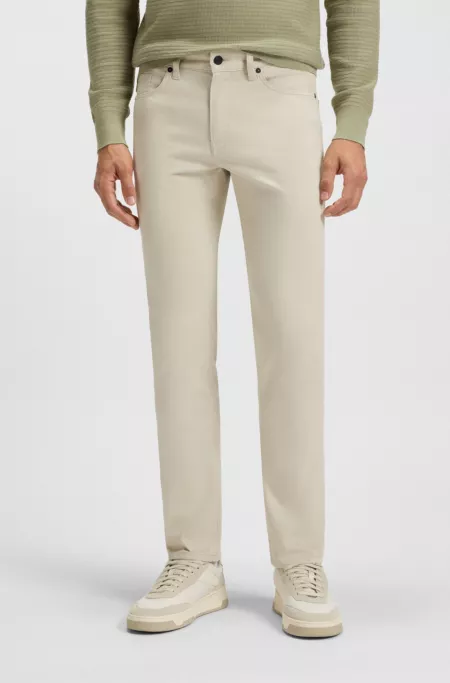 Delaware slim-fit trousers in stretch-cotton moleskin