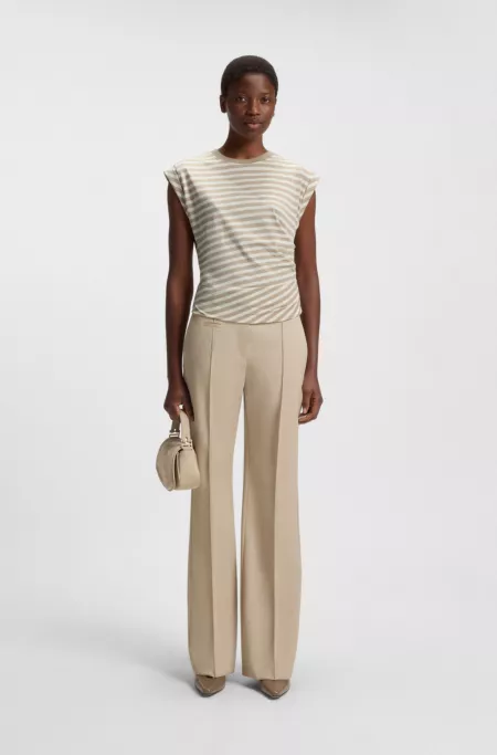 Striped top in cotton jersey